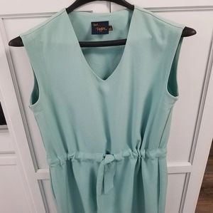 Just Taylor Sleeveless Sheath Dress Belted Size 10 Mint Green Minimalist